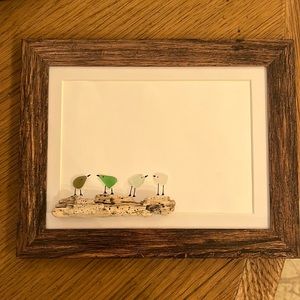 Handmade sea glass art